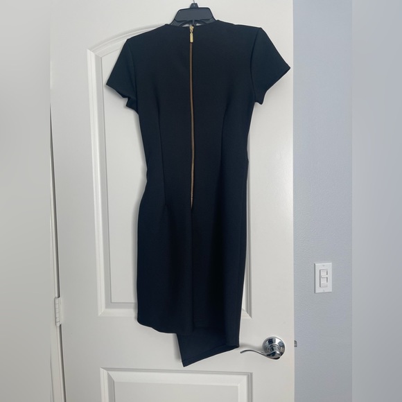 Bisou Bisou black cocktail v neck asymmetrical dress - Picture 3 of 4